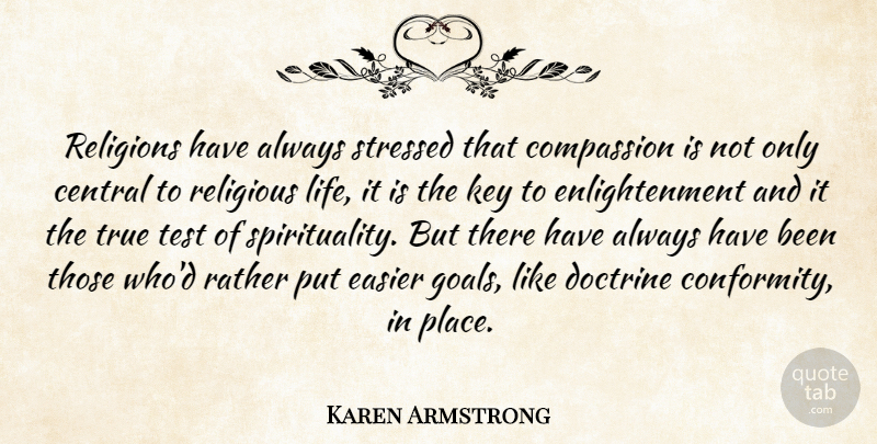 Karen Armstrong Quote About Religious, Compassion, Keys: Religions Have Always Stressed That...