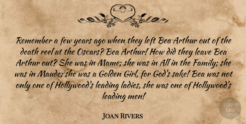 Joan Rivers Quote About Girl, Men, Years: Remember A Few Years Ago...