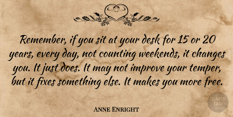 Anne Enright Quote About Weekend, Years, May: Remember If You Sit At...