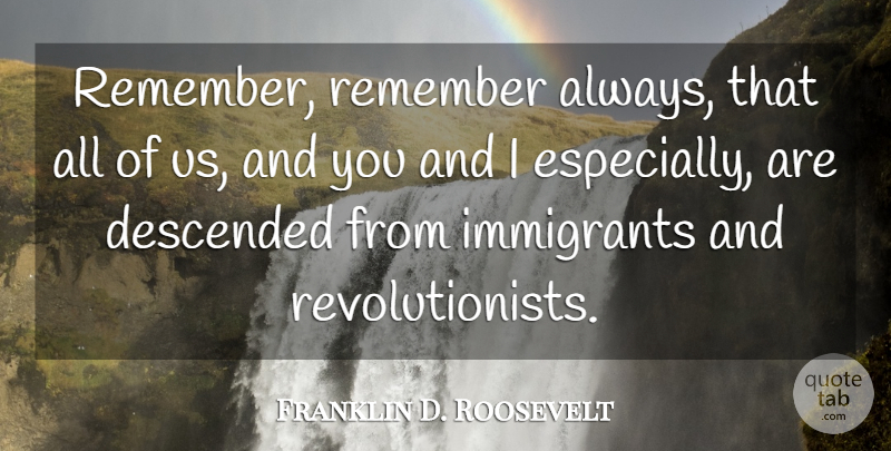 Franklin D. Roosevelt Quote About Xenophobia, Patriotic, Usa: Remember Remember Always That All...