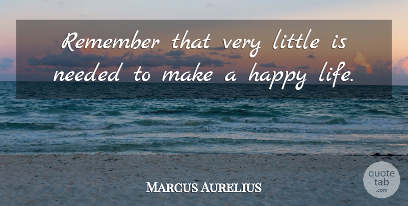 Marcus Aurelius Quote About Inspirational, Life, Happiness: Remember That Very Little Is...