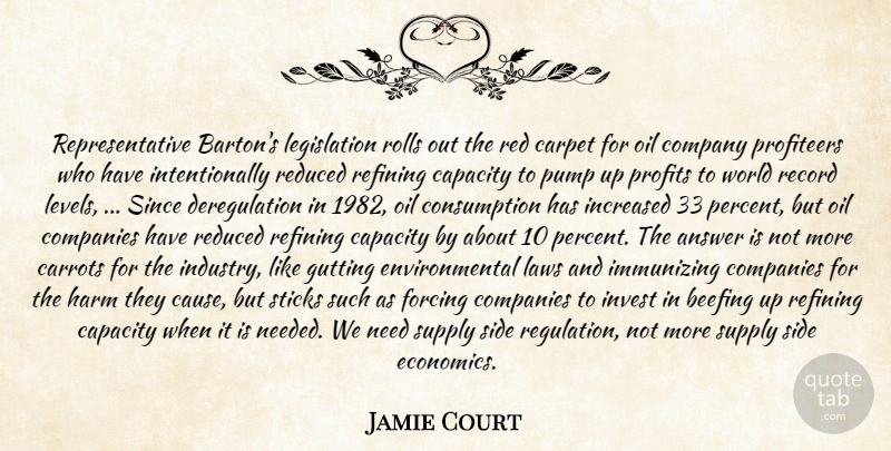 Jamie Court Quote About Answer, Capacity, Carpet, Carrots, Companies: Representative Bartons Legislation Rolls Out...