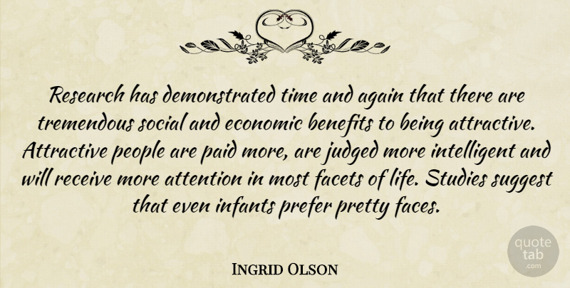 Ingrid Olson Quote About Again, Attention, Attractive, Benefits, Economic: Research Has Demonstrated Time And...