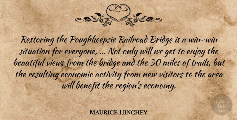 Maurice Hinchey Quote About Activity, Area, Beautiful, Benefit, Bridge: Restoring The Poughkeepsie Railroad Bridge...