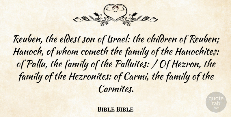Bible Bible Quote About Children, Cometh, Eldest, Family, Son: Reuben The Eldest Son Of...