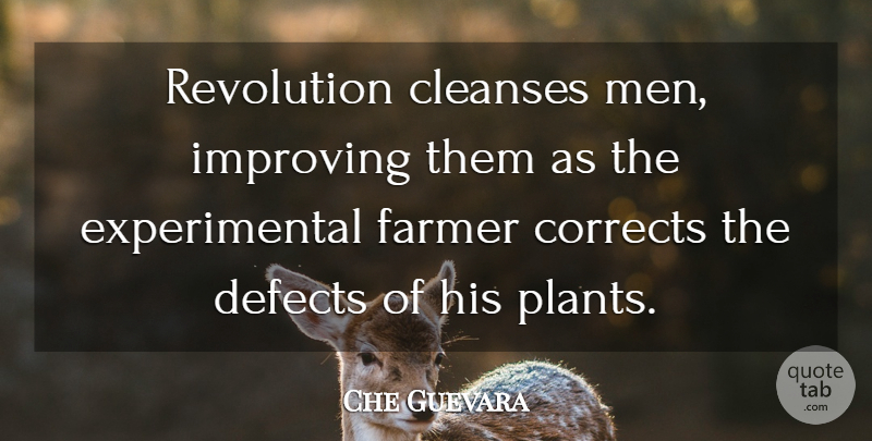 Che Guevara Quote About Men, Revolution, Plant: Revolution Cleanses Men Improving Them...