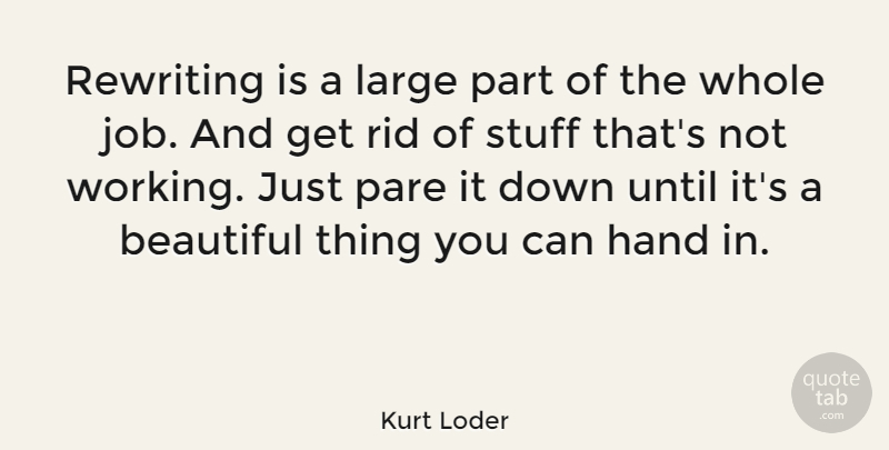 Kurt Loder Quote About Beautiful, Jobs, Hands: Rewriting Is A Large Part...