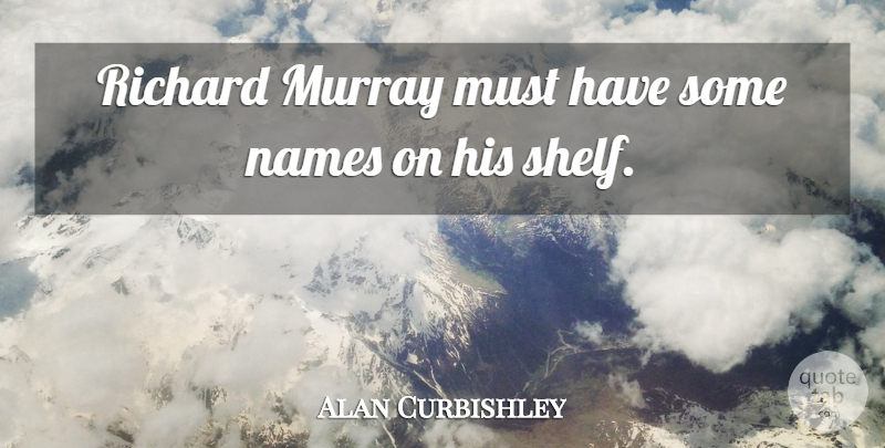 Alan Curbishley Quote About Names, Richard: Richard Murray Must Have Some...