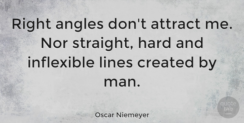 Oscar Niemeyer Quote About Men, Lines, Angle: Right Angles Dont Attract Me...