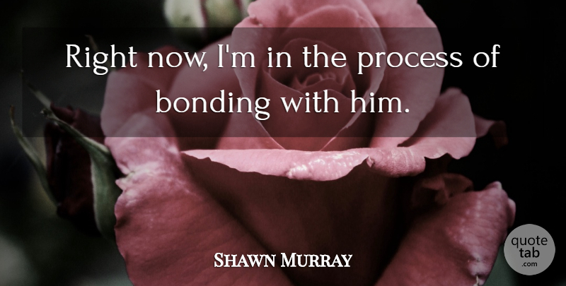 Shawn Murray Quote About Bonding, Process: Right Now Im In The...