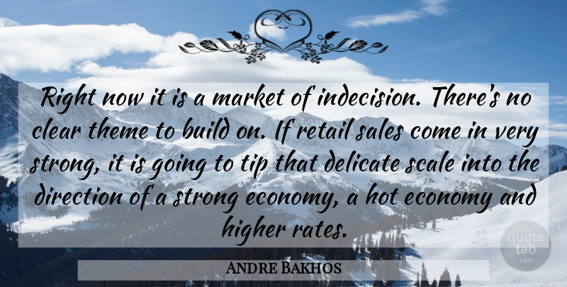 Andre Bakhos Quote About Build, Clear, Delicate, Direction, Economy: Right Now It Is A...
