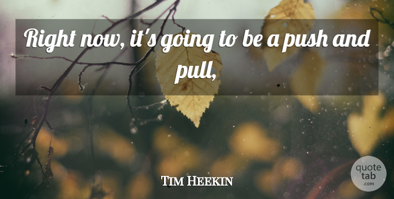 Tim Heekin Quote About Push: Right Now Its Going To...