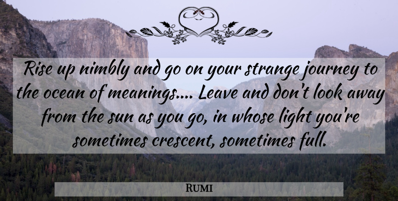 Rumi Quote About Ocean, Journey, Light: Rise Up Nimbly And Go...