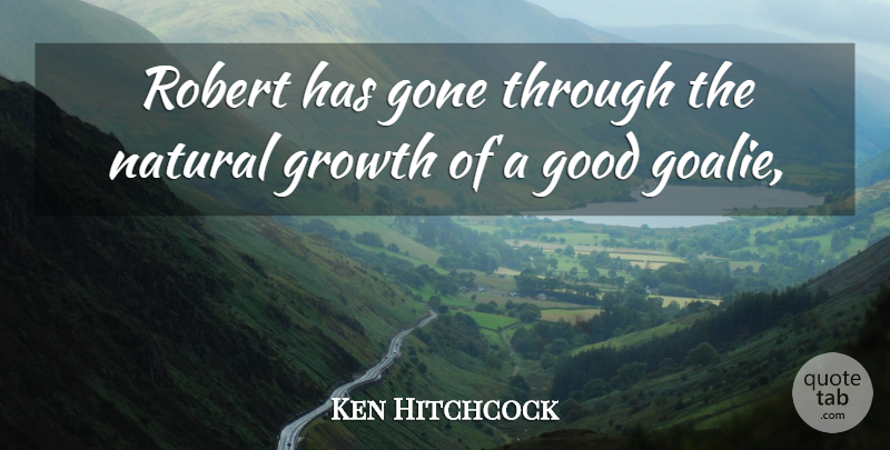Ken Hitchcock Quote About Gone, Good, Growth, Natural, Robert: Robert Has Gone Through The...
