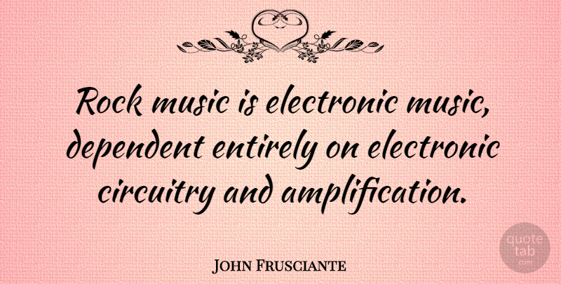 John Frusciante Quote About Rocks, Amplification, Rock Music: Rock Music Is Electronic Music...