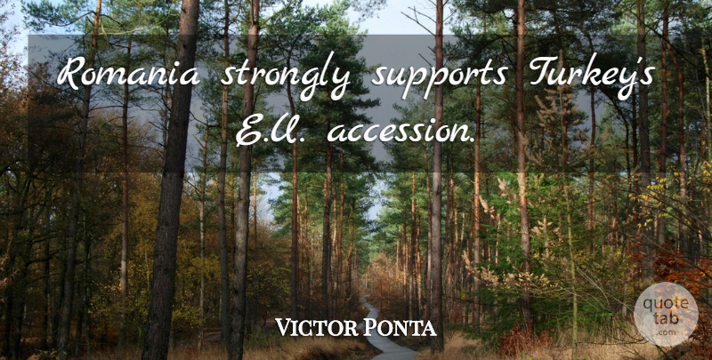 Victor Ponta Quote About Turkeys, Support, Romania: Romania Strongly Supports Turkeys Eu...