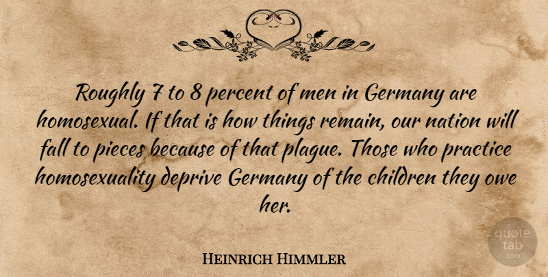 Heinrich Himmler Quote About Children, Fall, Men: Roughly 7 To 8 Percent...