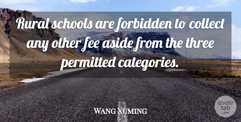 Wang Xuming Quote About Aside, Collect, Fee, Forbidden, Permitted: Rural Schools Are Forbidden To...