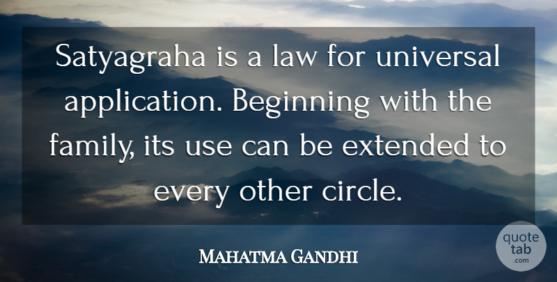 Mahatma Gandhi Quote About Law, Circles, Use: Satyagraha Is A Law For...