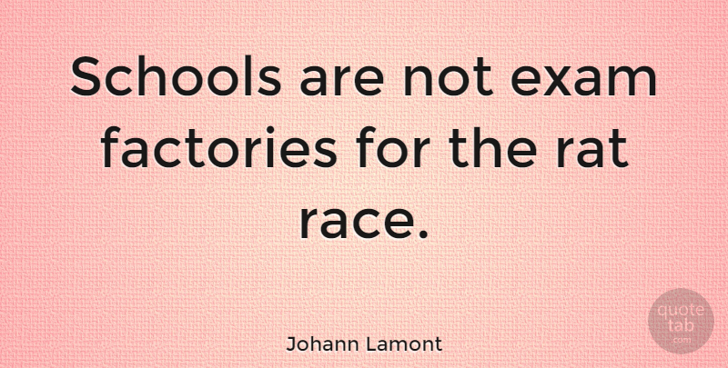 Johann Lamont Quote About School, Race, Rats: Schools Are Not Exam Factories...