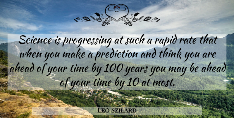 Leo Szilard Quote About Thinking, Years, Progress: Science Is Progressing At Such...