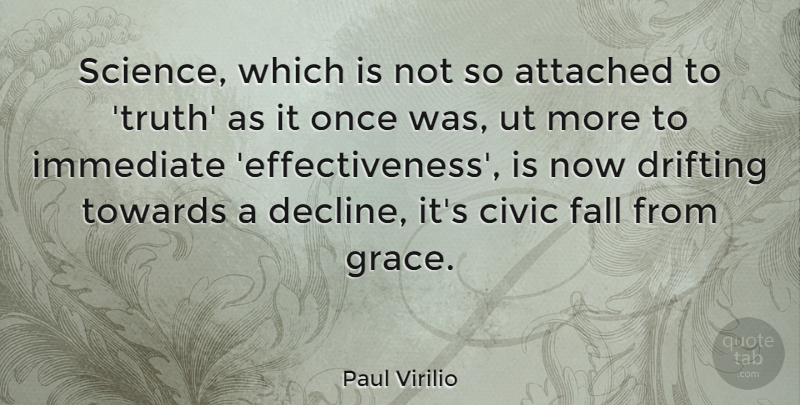 Paul Virilio Quote About Fall, Effectiveness, Grace: Science Which Is Not So...
