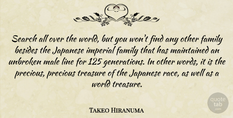 Takeo Hiranuma Quote About Besides, Family, Imperial, Japanese, Line: Search All Over The World...