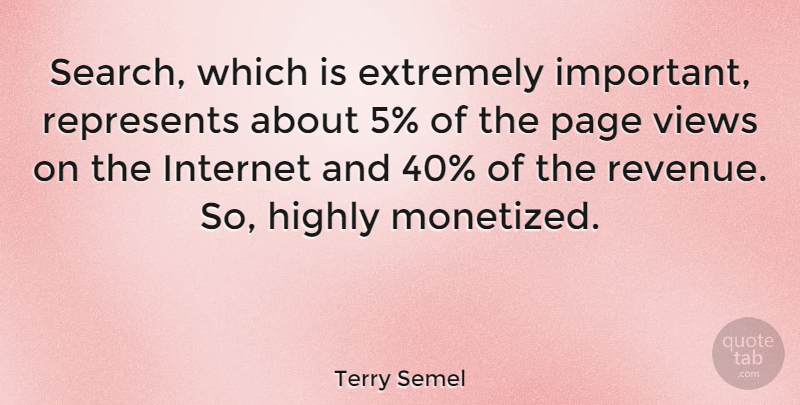 Terry Semel Quote About Views, Important, Pages: Search Which Is Extremely Important...