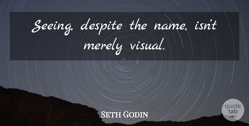 Seth Godin Quote About Names, Visuals, Seeing: Seeing Despite The Name Isnt...