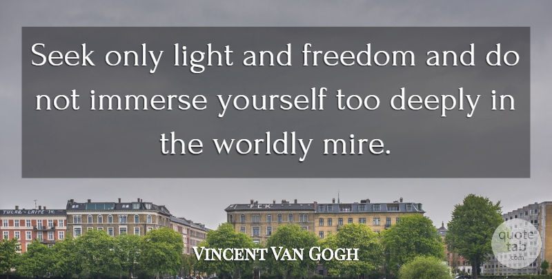 Vincent Van Gogh Quote About Light, Worldly: Seek Only Light And Freedom...
