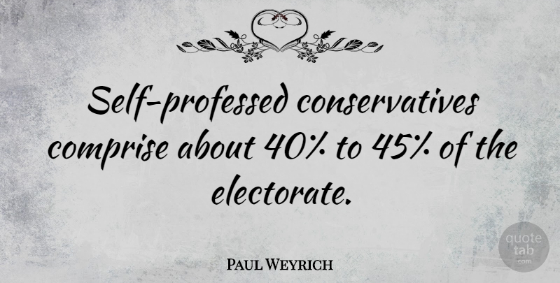 Paul Weyrich Quote About Self, Electorate: Self Professed Conservatives Comprise About...