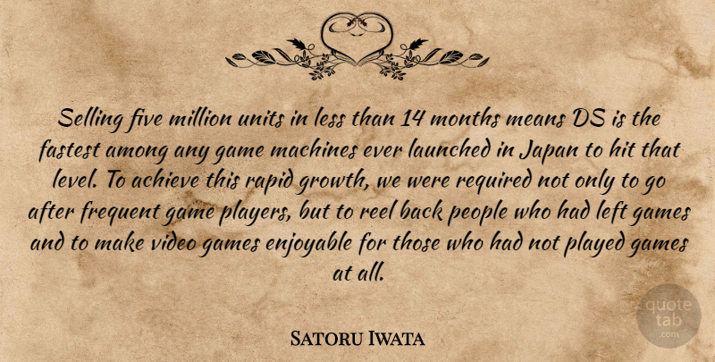 Satoru Iwata Quote About Mean, Player, Japan: Selling Five Million Units In...