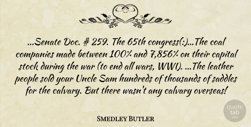 Smedley Butler Quote About Uncles, War, Dark: Senate Doc 259 The 65th...