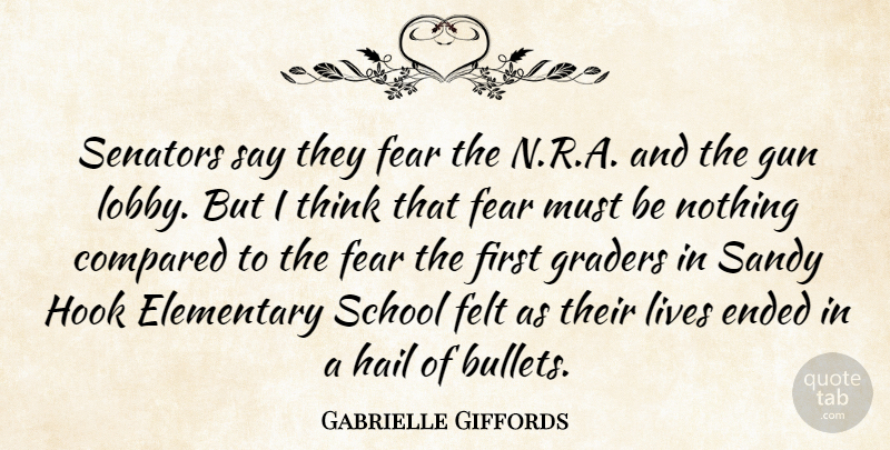 Gabrielle Giffords Quote About Compared, Elementary, Ended, Fear, Felt: Senators Say They Fear The...