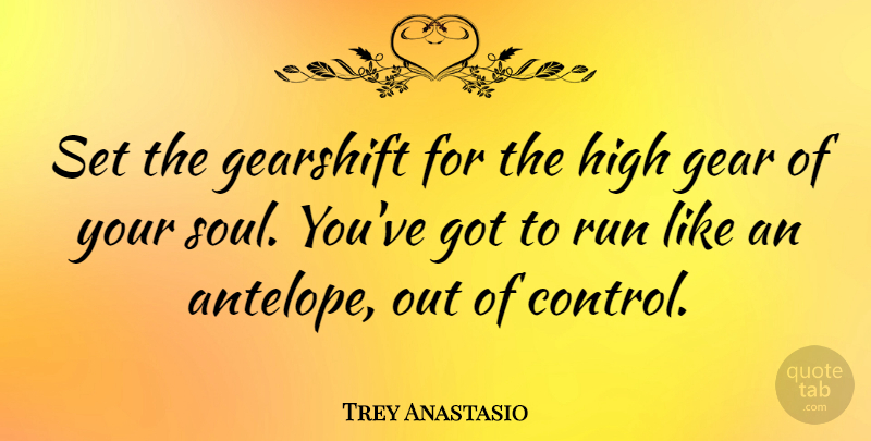 Trey Anastasio Quote About Running, Soul, Gears: Set The Gearshift For The...