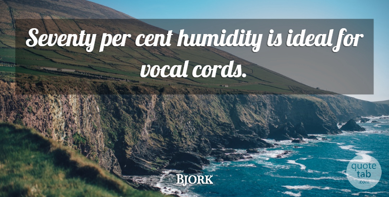 Bjork Quote About Humidity, Cents, Vocal Cords: Seventy Per Cent Humidity Is...