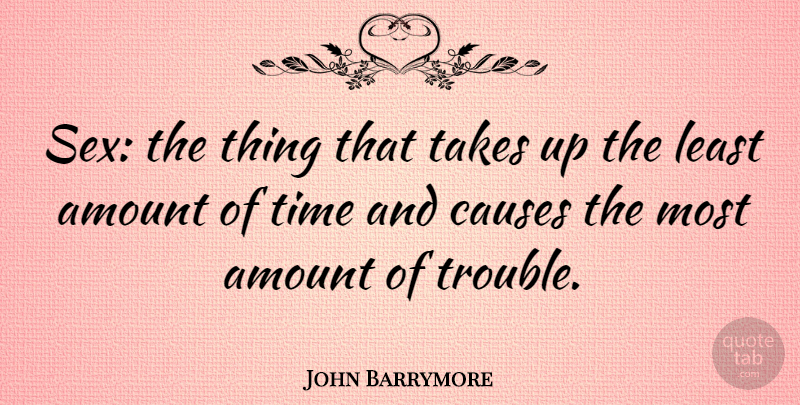 John Barrymore Quote About Sexy, Witty, Funny Sex: Sex The Thing That Takes...