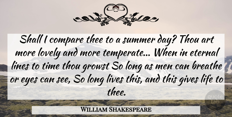 William Shakespeare Quote About Summer, Art, Love You: Shall I Compare Thee To...