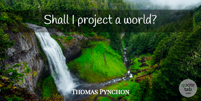 Thomas Pynchon Quote About World, Projects: Shall I Project A World...
