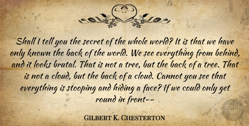 Gilbert K. Chesterton Quote About Clouds, Tree, Secret: Shall I Tell You The...