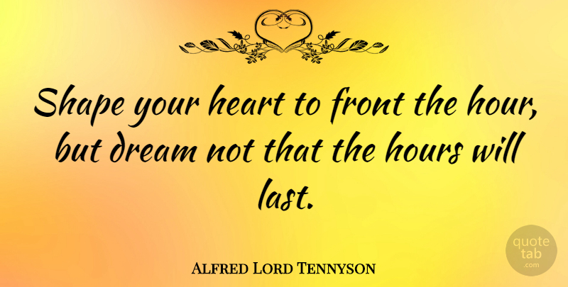 Alfred Lord Tennyson Quote About Change, Dream, Heart: Shape Your Heart To Front...