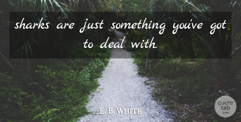 E. B. White Quote About Deal, Sharks: Sharks Are Just Something Youve...
