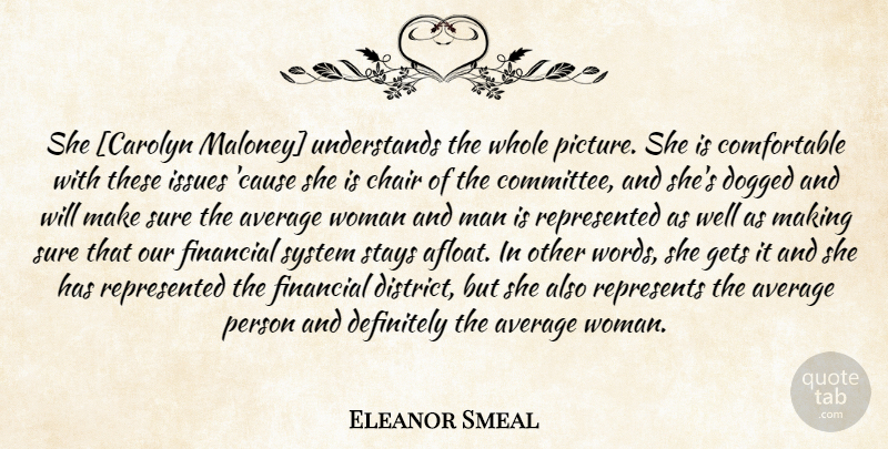 Eleanor Smeal Quote About Men, Financial, Men And Women: She Carolyn Maloney Understands The...