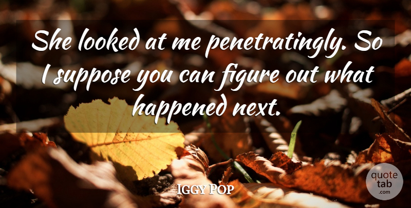 Iggy Pop Quote About American Musician, Figure, Happened, Looked, Suppose: She Looked At Me Penetratingly...