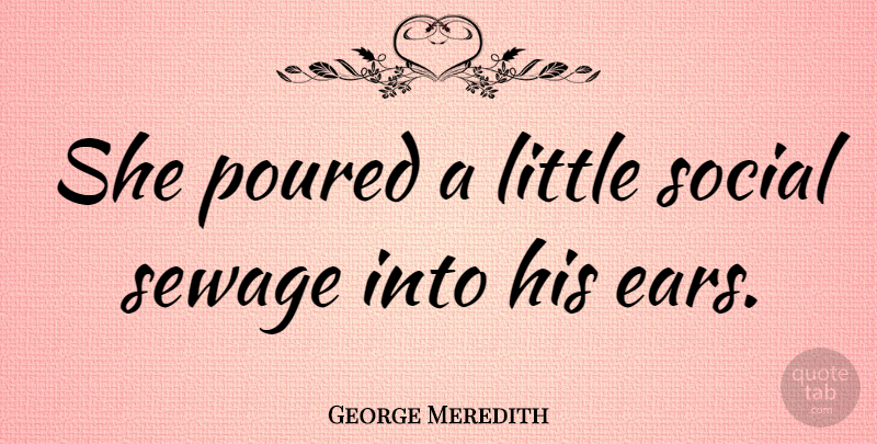George Meredith Quote About Gossip, Littles, Ears: She Poured A Little Social...