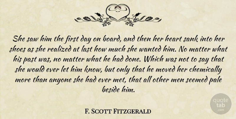F. Scott Fitzgerald Quote About Heart, Past, Men: She Saw Him The First...