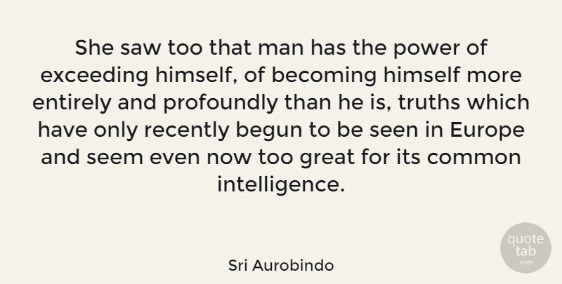 Sri Aurobindo Quote About Men, Europe, Sri Lanka: She Saw Too That Man...