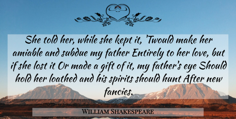 William Shakespeare Quote About Father, Eye, Charity: She Told Her While She...