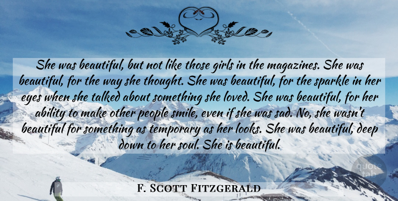 F. Scott Fitzgerald Quote About Beauty, Beautiful, Girl: She Was Beautiful But Not...