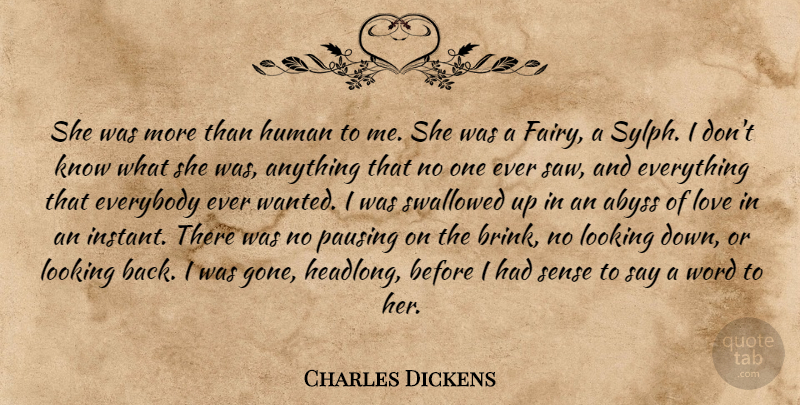 Charles Dickens Quote About Love, Saws, Pausing: She Was More Than Human...